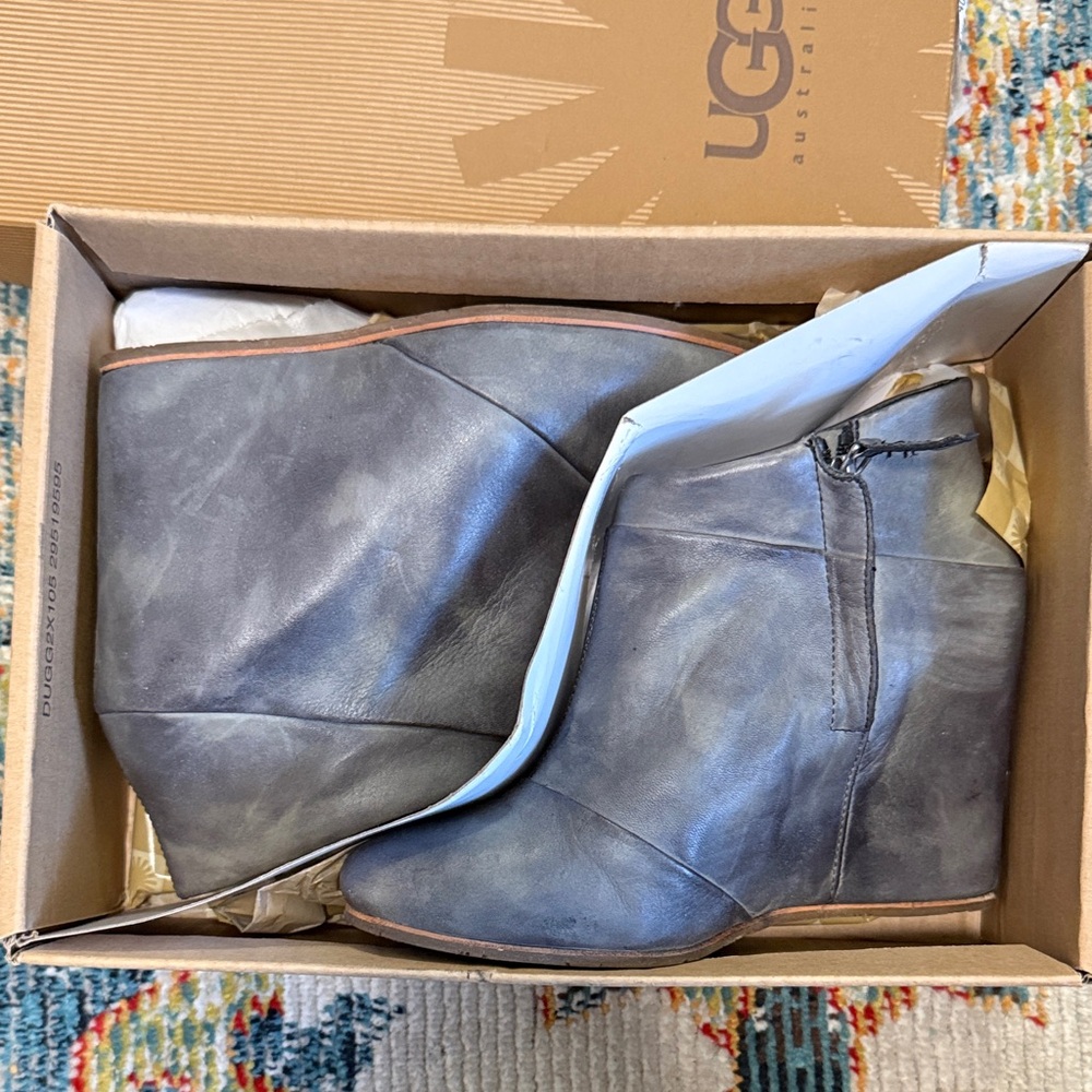 UGG Slate wrapped Leather Wedge Ankle Boots